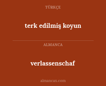 verlassenschaf - terk edilmiş koyun