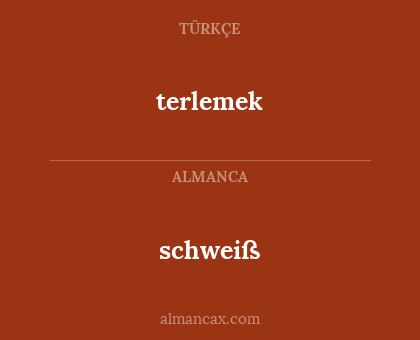 terlemek - schweiß