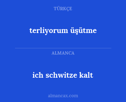 ich schwitze kalt - terliyorum üşütme