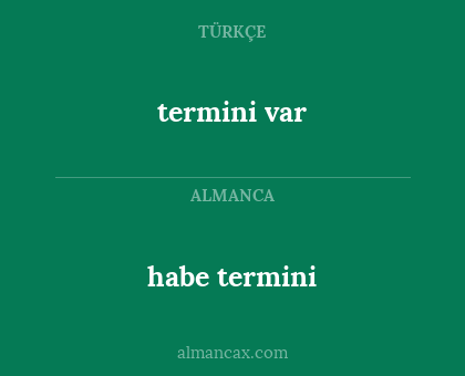 termini var - habe termini