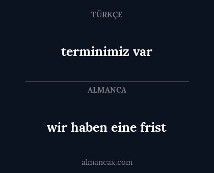 wir haben eine frist - terminimiz var