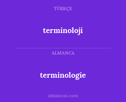 terminoloji - terminologie