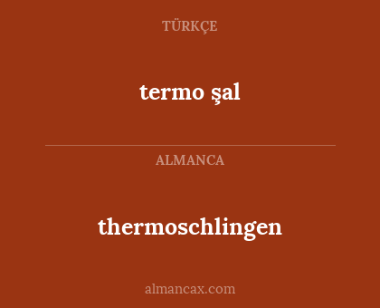 thermoschlingen - termo şal