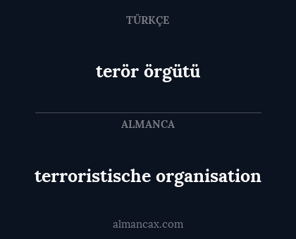 terroristische organisation - terör örgütü