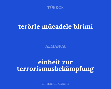 einheit zur terrorismusbekämpfung - terörle mücadele birimi