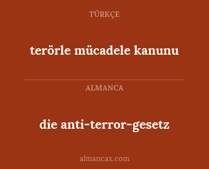 terörle mücadele kanunu - die anti-terror-gesetz