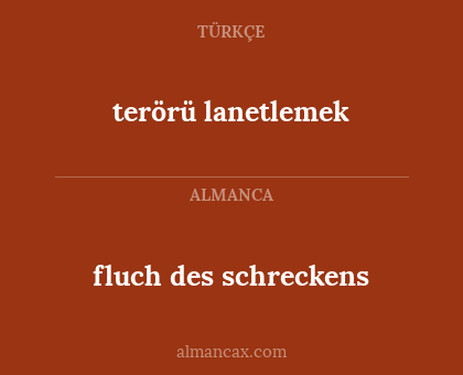 terörü lanetlemek - fluch des schreckens