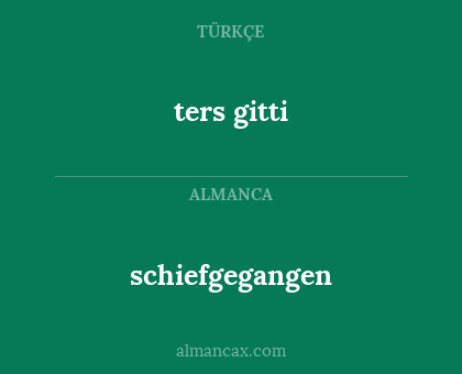 ters gitti - schiefgegangen