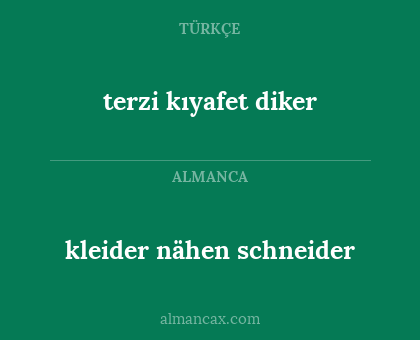 terzi kıyafet diker - kleider nähen schneider