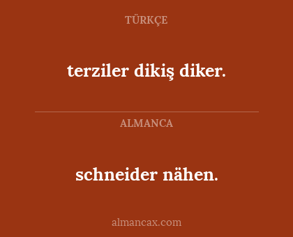 schneider nähen. - terziler dikiş diker.