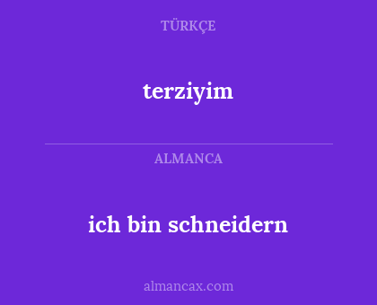 terziyim - ich bin schneidern