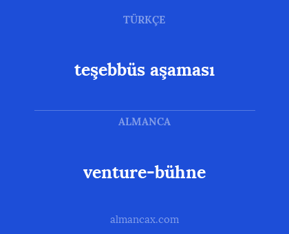 teşebbüs aşaması - venture-bühne