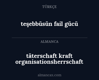 täterschaft kraft organisationsherrschaft - teşebbüsün fail gücü