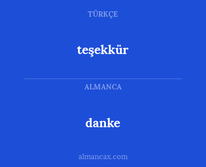 teşekkür - danke