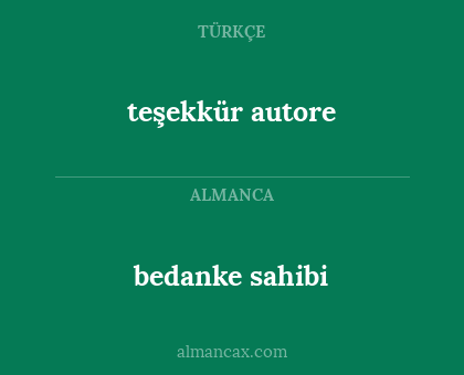 teşekkür autore - bedanke sahibi