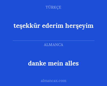 teşekkür ederim herşeyim - danke mein alles