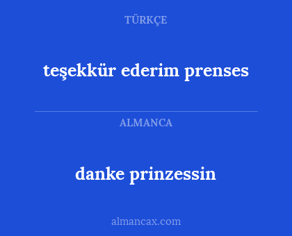 teşekkür ederim prenses - danke prinzessin