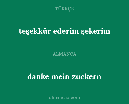 danke mein zuckern - teşekkür ederim şekerim