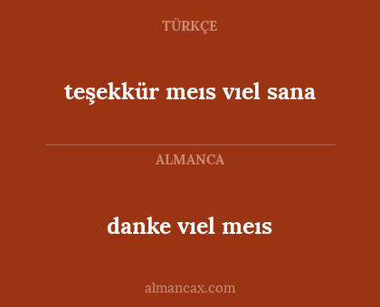 teşekkür meıs vıel sana - danke vıel meıs