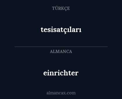 einrichter - tesisatçıları