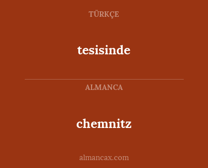 chemnitz - tesisinde