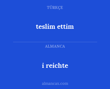 teslim ettim - i reichte