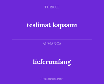 teslimat kapsamı - lieferumfang