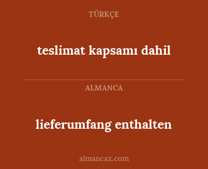 lieferumfang enthalten - teslimat kapsamı dahil