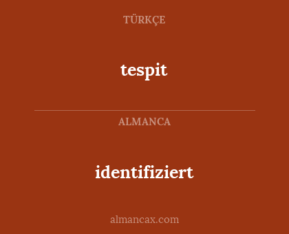 tespit - identifiziert