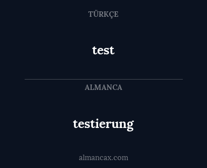 test - testierung