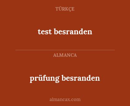 test besranden - prüfung besranden