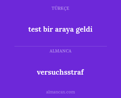 versuchsstraf - test bir araya geldi