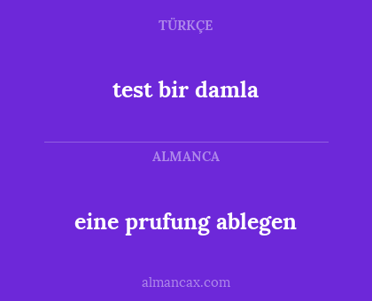 eine prufung ablegen - test bir damla