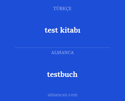 testbuch - test kitabı