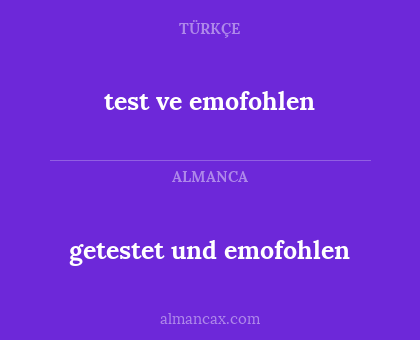 test ve emofohlen - getestet und emofohlen