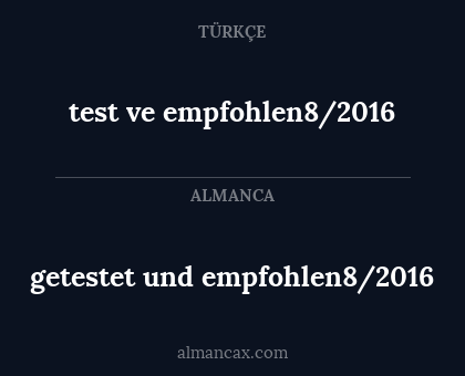 getestet und empfohlen8/2016 - test ve empfohlen8/2016