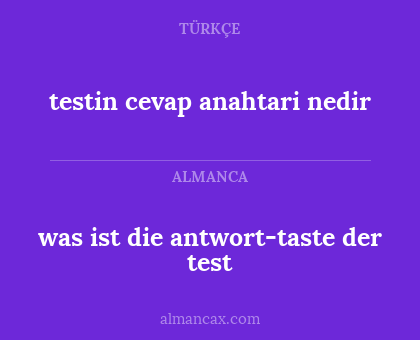 testin cevap anahtari nedir - was ist die antwort-taste der test