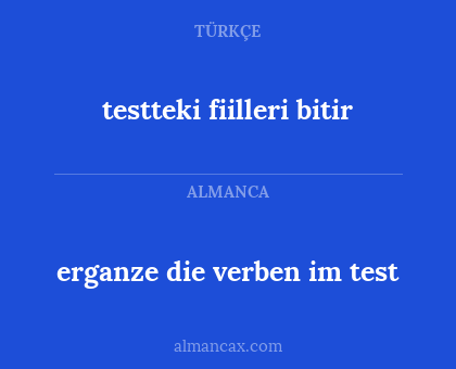 testteki fiilleri bitir - erganze die verben im test
