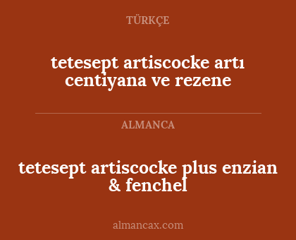 tetesept artiscocke plus enzian & fenchel - tetesept artiscocke artı centiyana ve rezene