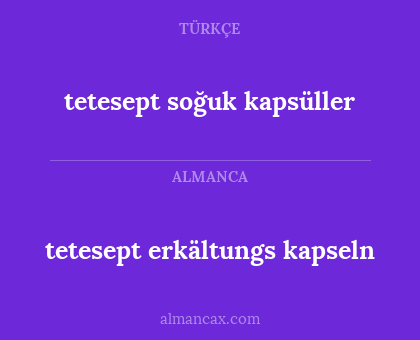 tetesept soğuk kapsüller - tetesept erkältungs kapseln