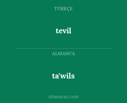 tevil - ta'wils