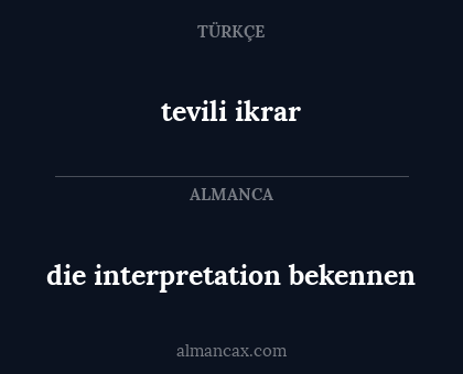 tevili ikrar - die interpretation bekennen