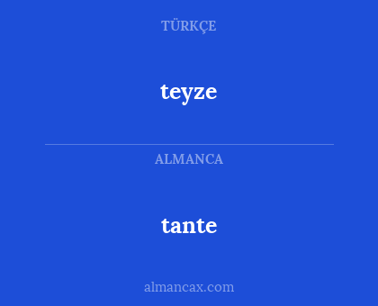 tante - teyze