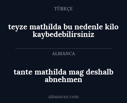 tante mathilda mag deshalb abnehmen - teyze mathilda bu nedenle kilo kaybedebilirsiniz