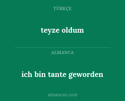 teyze oldum - ich bin tante geworden