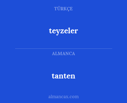 teyzeler - tanten