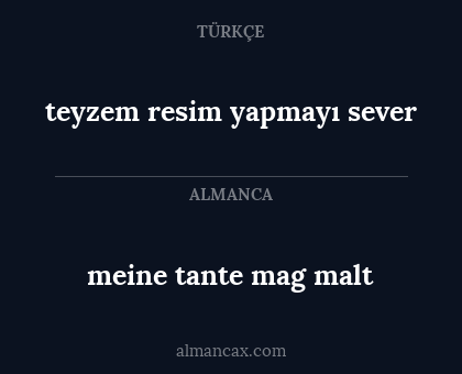meine tante mag malt - teyzem resim yapmayı sever