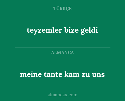 meine tante kam zu uns - teyzemler bize geldi