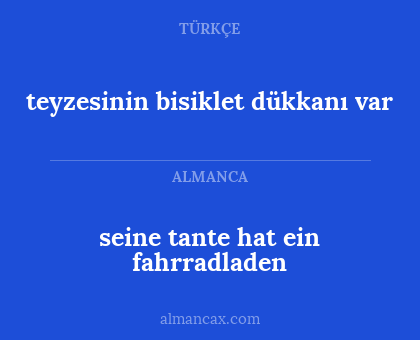 seine tante hat ein fahrradladen - teyzesinin bisiklet dükkanı var