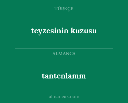 teyzesinin kuzusu - tantenlamm